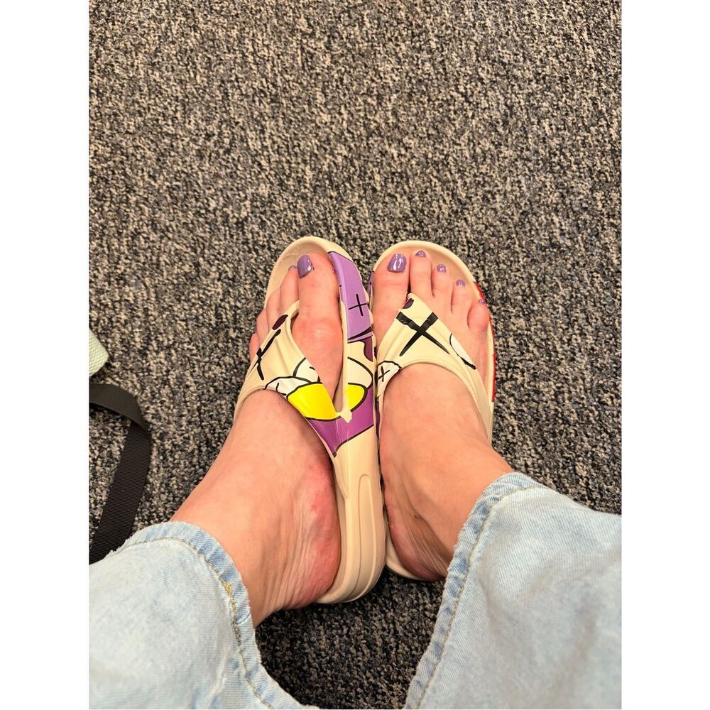 Elmo Kaws Yeezy style sandals NWOT